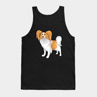 White & Red Papillon Dog Tank Top